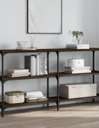 vidaXL Конзолна маса кафяв дъб 150x29x75 см инженерно дърво