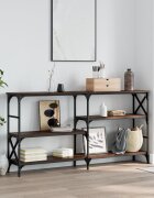 vidaXL Конзолна маса кафяв дъб 150x29x765 см инженерно дърво