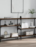 vidaXL Конзолна маса кафяв дъб 160x29x75 см инженерно дърво