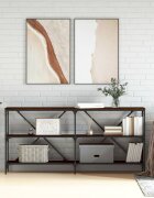 vidaXL Конзолна маса кафяв дъб 160x30x75 см инженерно дърво и желязо