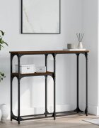 vidaXL Конзолна маса кафяв дъб 90x225x75 см инженерно дърво