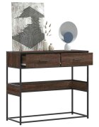 vidaXL Конзолна маса кафяв дъб 90x35x80 см инженерно дърво