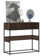 vidaXL Конзолна маса кафяв дъб 90x35x80 см инженерно дърво