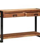 vidaXL Конзолна маса Кафяво 120 x 33 x 75 см Солидно акациево дърво