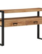 vidaXL Конзолна маса Кафяво 120 x 33 x 75 см Солидно акациево дърво