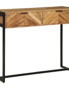 vidaXL Конзолна маса Кафяво 90 x 35 x 75 см Солидно акациево дърво