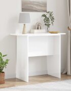 vidaXL Конзолна маса Лъскаво бяло 93 х 40 х 75 см Инженерна дървесина