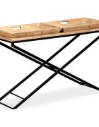 vidaXL Конзолна маса мангово дърво масив 130x40x80 cм
