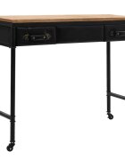 vidaXL Конзолна маса МДФ и чамова дървесина 100x335x80 cм