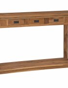vidaXL Конзолна маса Натурално 110 x 30 x 80 см Солидно тиково дърво