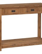 vidaXL Конзолна маса Натурално 90 x 30 x 80 см Солидно тиково дърво