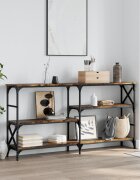 vidaXL Конзолна маса опушен дъб 150x29x765 см инженерно дърво