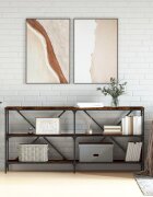 vidaXL Конзолна маса опушен дъб 160x30x75 см инженерно дърво и желязо