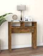 vidaXL Конзолна маса опушен дъб 78x30x80 см инженерно дърво