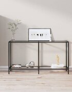 vidaXL Конзолна маса прозрачна 140x35x755 cм закалено стъкло