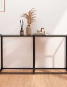 vidaXL Конзолна маса прозрачна 140x35x755 cм закалено стъкло