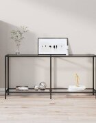 vidaXL Конзолна маса прозрачна 160x35x755 cм закалено стъкло