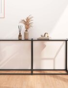 vidaXL Конзолна маса прозрачна 160x35x755 cм закалено стъкло