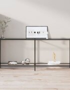 vidaXL Конзолна маса прозрачна 180x35x755 cм закалено стъкло
