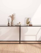 vidaXL Конзолна маса прозрачна 200x35x755 cм закалено стъкло