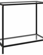 vidaXL Конзолна маса прозрачна 80x35x75 cм закалено стъкло