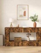 vidaXL Конзолна маса Пушена Дъб 155 x 29 x 74 см