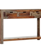vidaXL Конзолна маса с 3 чекмеджета 120x30x75 см акация масив