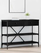 vidaXL Конзолна маса с чекмедже Черния дъб 100 x 345 x 75 см Дърво