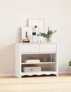 vidaXL Конзолна маса с чекмедже с рафт Drammen Бяло 895 x 37 x 73 см