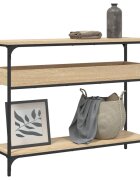 vidaXL Конзолна маса с рафт дъб сонома 100x29x75 см инженерно дърво