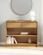 vidaXL Конзолна маса SAUDA дъб 895x365x73 см борово дърво масив