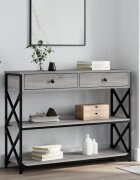 vidaXL Конзолна маса сив сонома 100x28x75 см инженерно дърво