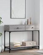 vidaXL Конзолна маса сив сонома 100x345x75 см инженерно дърво