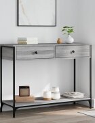 vidaXL Конзолна маса сив сонома 100x345x75 см инженерно дърво