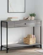 vidaXL Конзолна маса сив сонома 100x345x75 см инженерно дърво