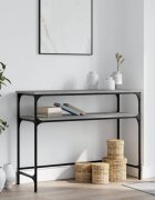 vidaXL Конзолна маса сив сонома 100x355x75 см инженерно дърво