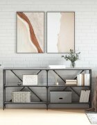 vidaXL Конзолна маса сив сонома 160x30x75 см инженерно дърво и желязо