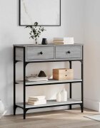 vidaXL Конзолна маса сив сонома 725x25x75 см инженерно дърво
