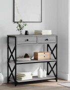 vidaXL Конзолна маса сив сонома 75x28x75 см инженерно дърво
