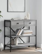 vidaXL Конзолна маса сив сонома 75x345x75 см инженерно дърво