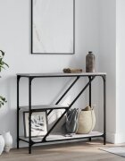vidaXL Конзолна маса сив сонома 885x30x75 см инженерно дърво