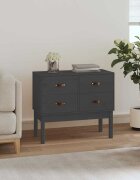 vidaXL Конзолна маса сива 90x40x78 см борово дърво масив