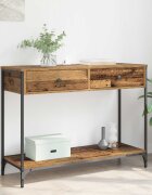 vidaXL Конзолна маса Старо дърво 100 x 345 x 75 см