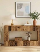 vidaXL Конзолна маса Старо дърво 155 x 29 x 74 см