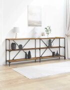 vidaXL Конзолна маса Старо дърво 200 x 30 x 75 см Инженерна дървесина