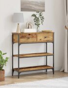 vidaXL Конзолна маса Старо дърво 72.5 x 25 x 75 см Инженерно дърво