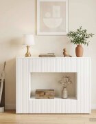 vidaXL Конзолна маса Висок Гланцов Бял 101 x 29 x 74 см