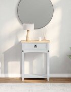 vidaXL Конзолна масичка Бяло 55 x 35 x 73 см Солидно борово дърво