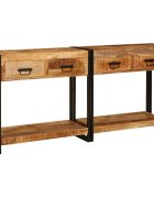 vidaXL Конзолни маси 2 бр. Кафяво 161 x 33 x 75 см