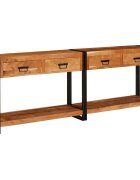 vidaXL Конзолни маси 2 бр. Кафяво 200 x 33 x 75 см